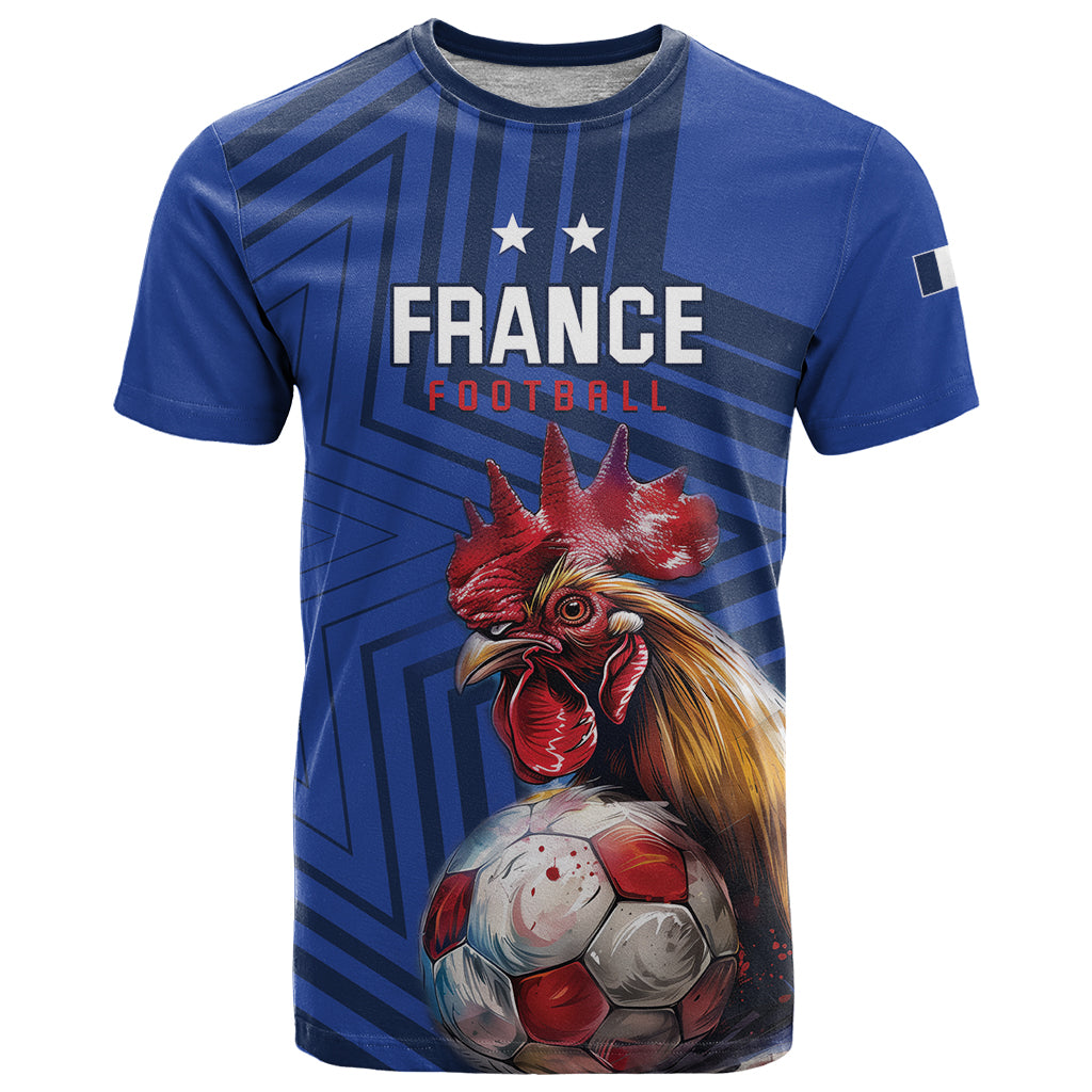 Custom France 2024 Football T Shirt Allez Les Bleus - Wonder Print Shop