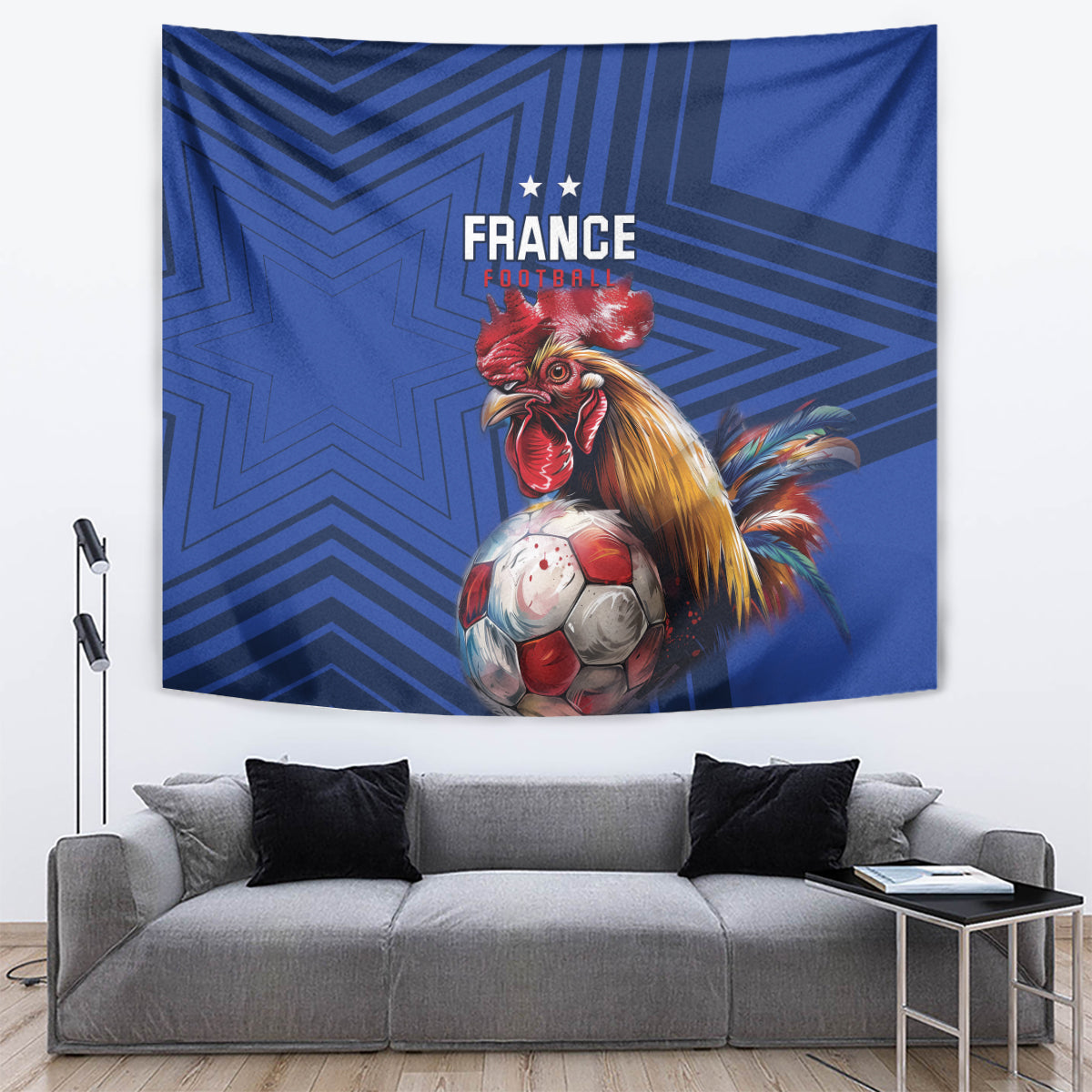France 2024 Football Tapestry Allez Les Bleus - Wonder Print Shop