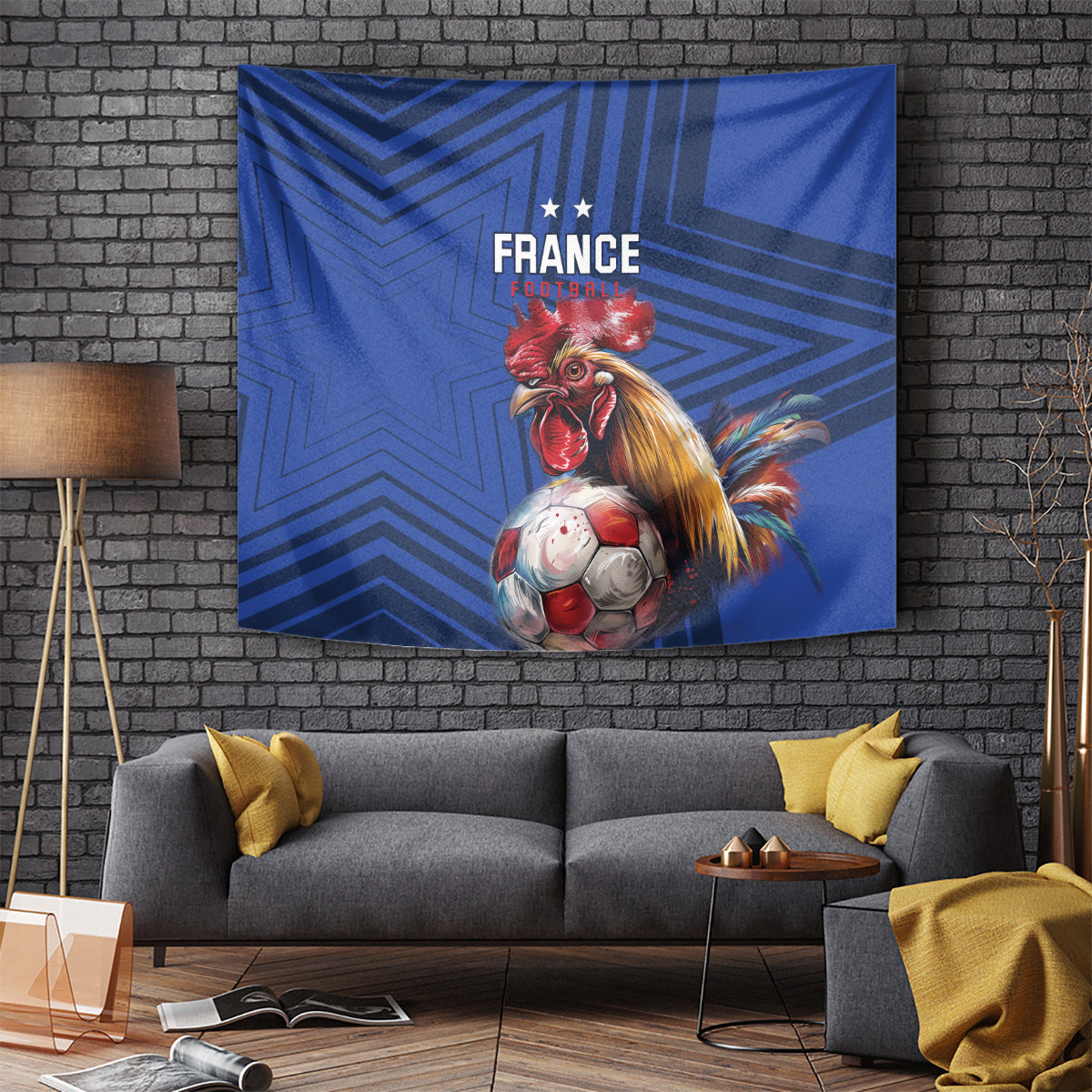 France 2024 Football Tapestry Allez Les Bleus - Wonder Print Shop