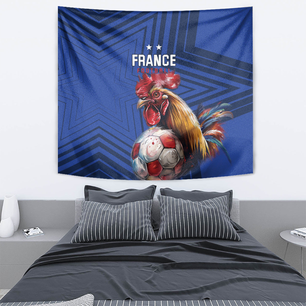 France 2024 Football Tapestry Allez Les Bleus - Wonder Print Shop