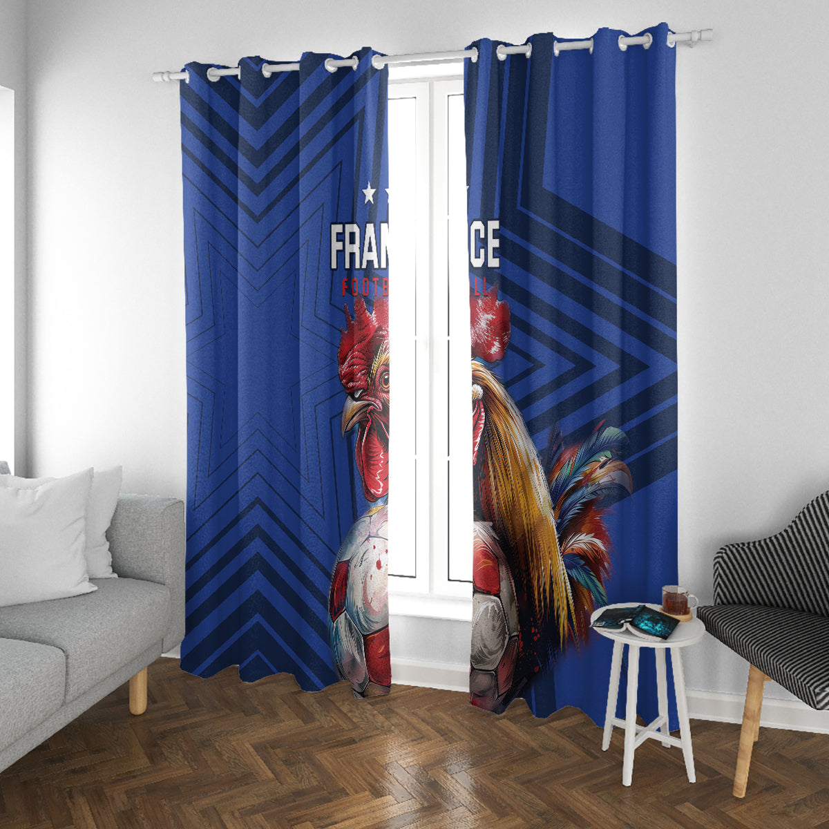 France 2024 Football Window Curtain Allez Les Bleus - Wonder Print Shop