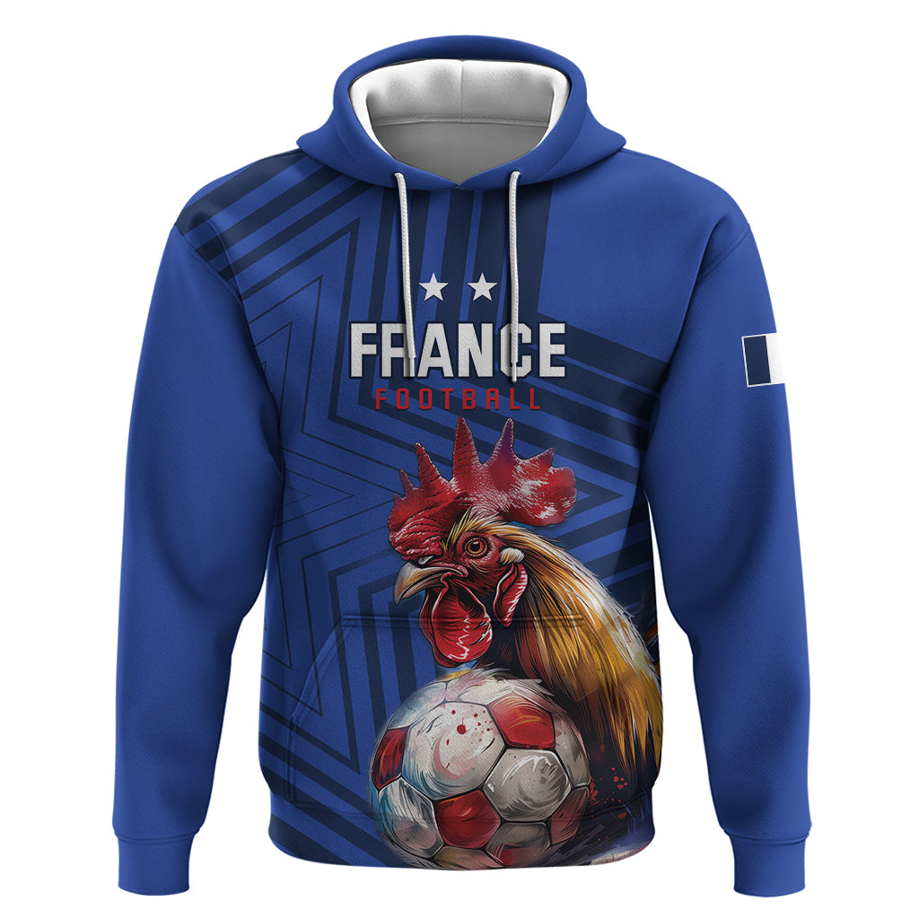 Custom France 2024 Football Zip Hoodie Allez Les Bleus - Wonder Print Shop