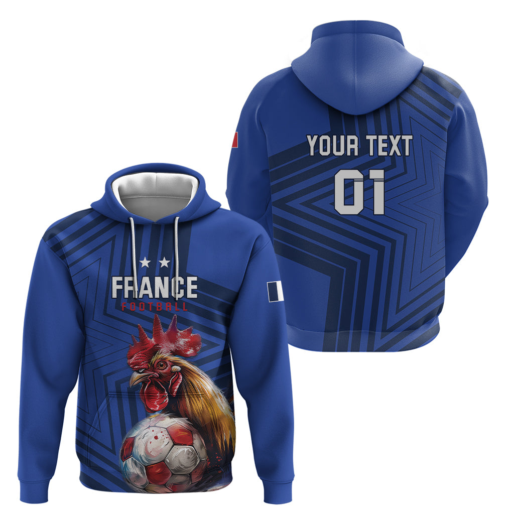 Custom France 2024 Football Zip Hoodie Allez Les Bleus - Wonder Print Shop
