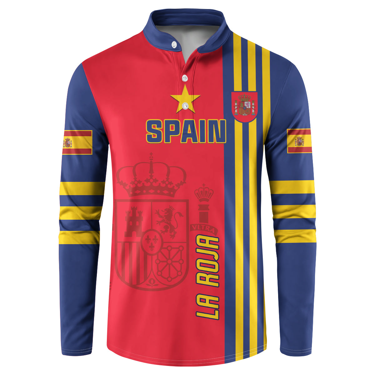Custom Spain 2024 Football Button Sweatshirt La Roja Go Champions - Wonder Print Shop