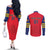 Custom Spain 2024 Football Couples Matching Off The Shoulder Long Sleeve Dress and Long Sleeve Button Shirt La Roja Go Champions