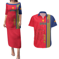 Custom Spain 2024 Football Couples Matching Puletasi and Hawaiian Shirt La Roja Go Champions - Wonder Print Shop