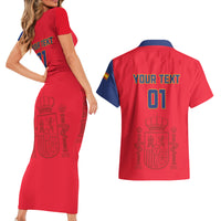 Custom Spain 2024 Football Couples Matching Short Sleeve Bodycon Dress and Hawaiian Shirt La Roja Go Champions - Wonder Print Shop