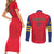 Custom Spain 2024 Football Couples Matching Short Sleeve Bodycon Dress and Long Sleeve Button Shirt La Roja Go Champions - Wonder Print Shop