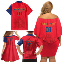 Custom Spain 2024 Football Family Matching Off Shoulder Short Dress and Hawaiian Shirt La Roja Go Champions - Wonder Print Shop