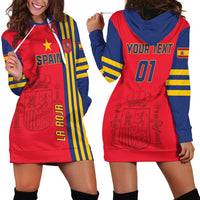 Custom Spain 2024 Football Hoodie Dress La Roja Go Champions - Wonder Print Shop
