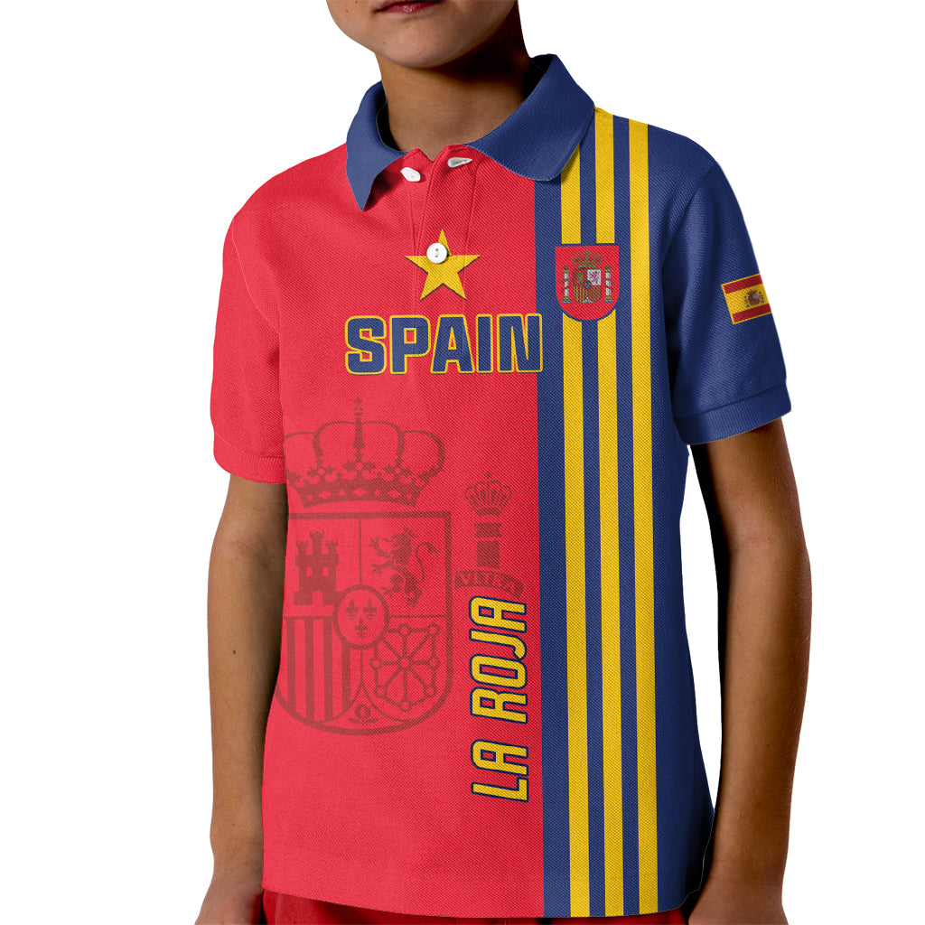Custom Spain 2024 Football Kid Polo Shirt La Roja Go Champions