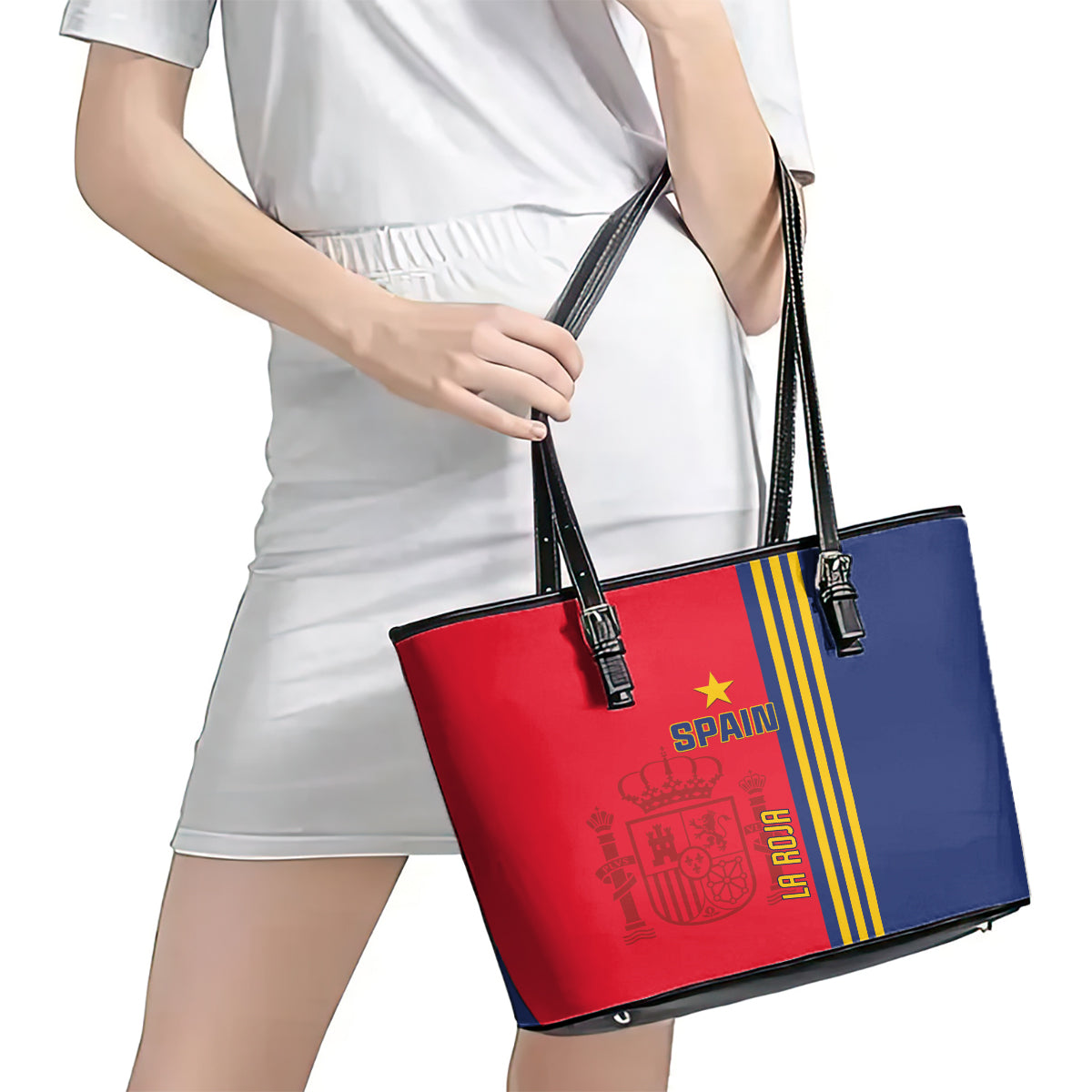 Spain 2024 Football Leather Tote Bag La Roja Go Champions - Wonder Print Shop