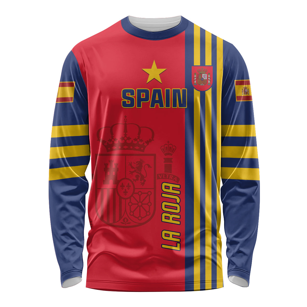 Custom Spain 2024 Football Long Sleeve Shirt La Roja Go Champions - Wonder Print Shop