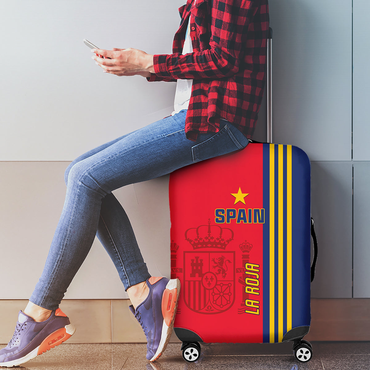 Spain 2024 Football Luggage Cover La Roja Go Champions - Wonder Print Shop