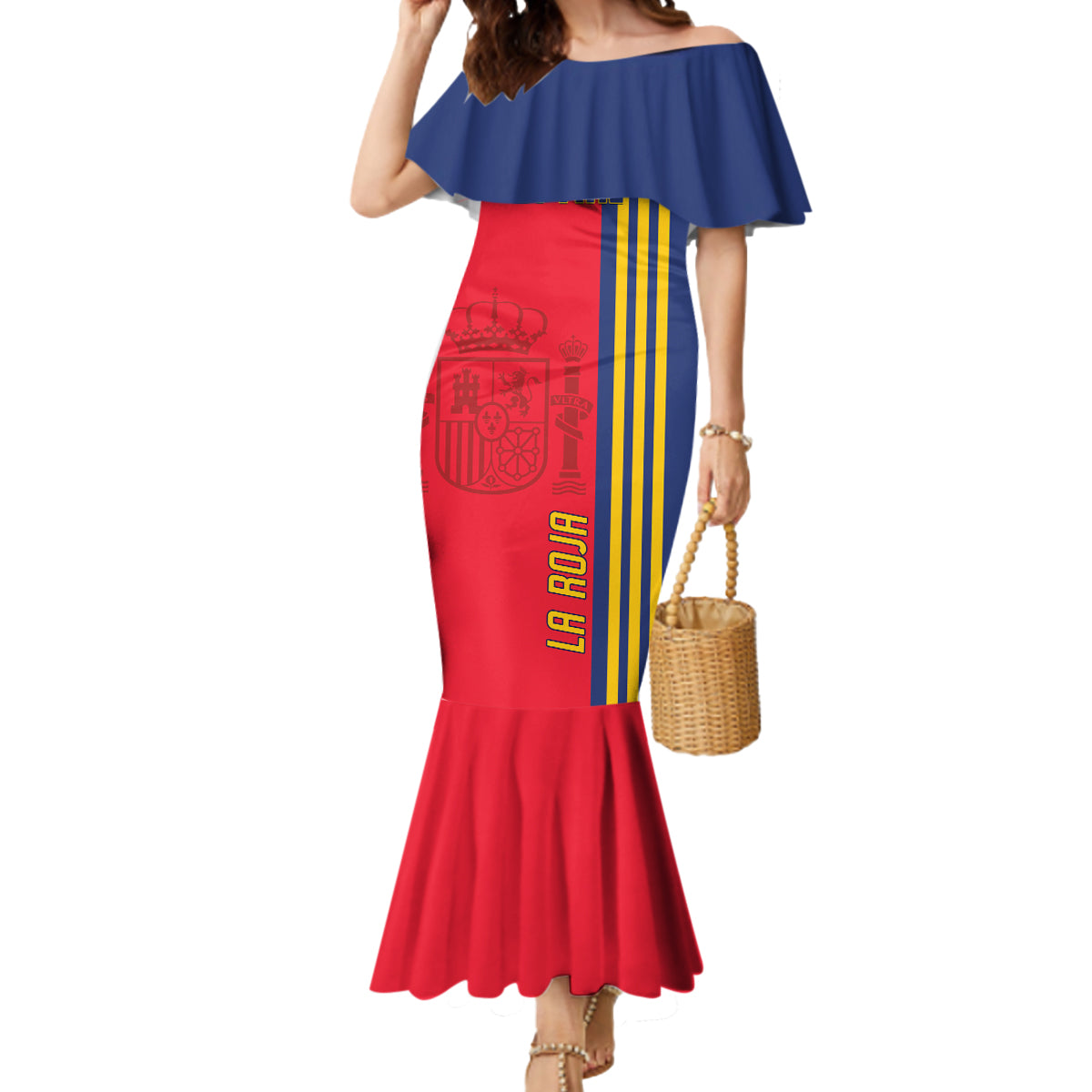 Custom Spain 2024 Football Mermaid Dress La Roja Go Champions - Wonder Print Shop