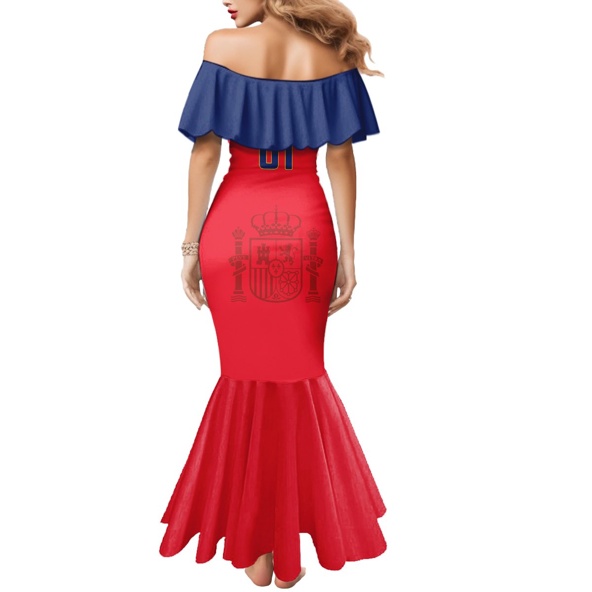 Custom Spain 2024 Football Mermaid Dress La Roja Go Champions - Wonder Print Shop