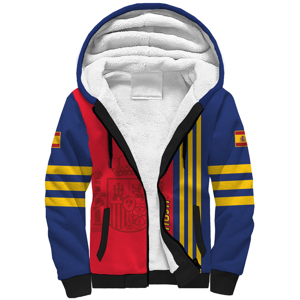 Custom Spain 2024 Football Sherpa Hoodie La Roja Go Champions - Wonder Print Shop