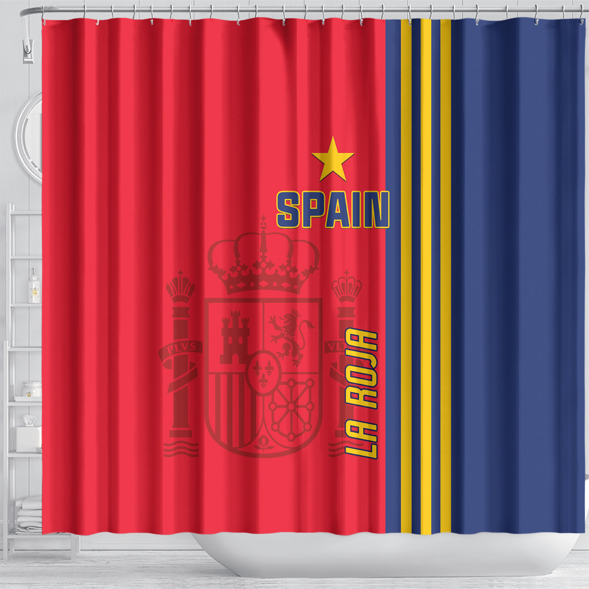 Spain 2024 Football Shower Curtain La Roja Go Champions