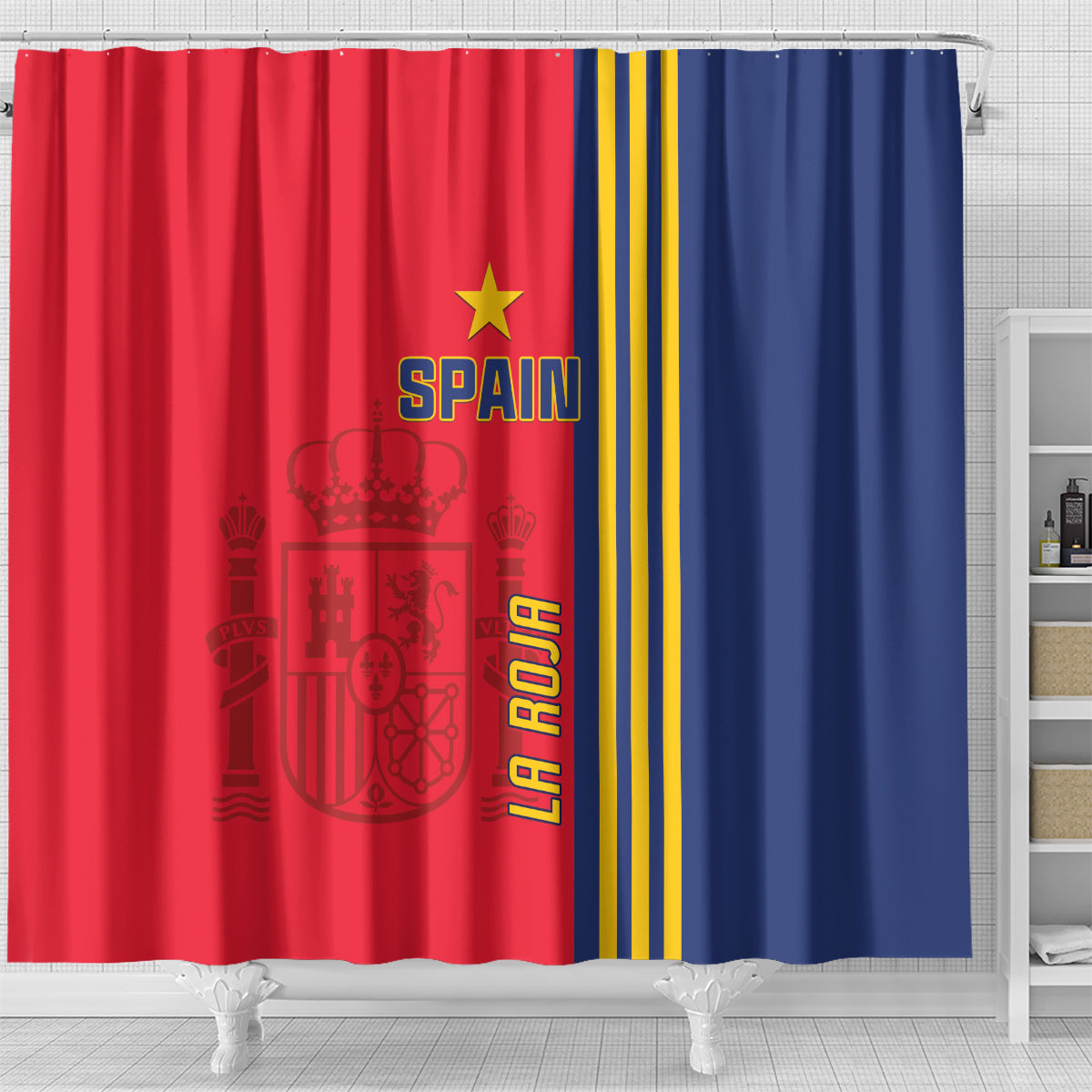 Spain 2024 Football Shower Curtain La Roja Go Champions