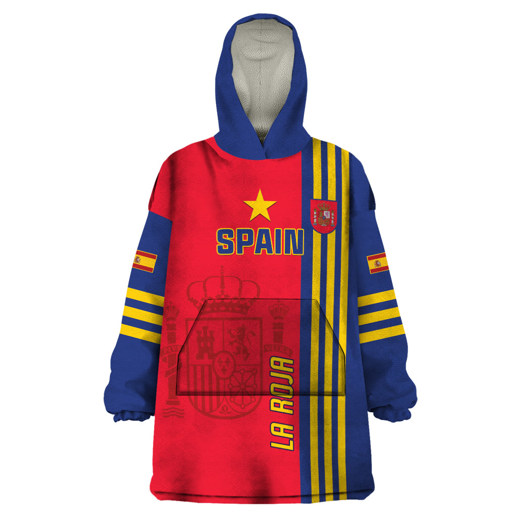 Custom Spain 2024 Football Wearable Blanket Hoodie La Roja Go Champions - Wonder Print Shop
