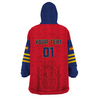 Custom Spain 2024 Football Wearable Blanket Hoodie La Roja Go Champions - Wonder Print Shop