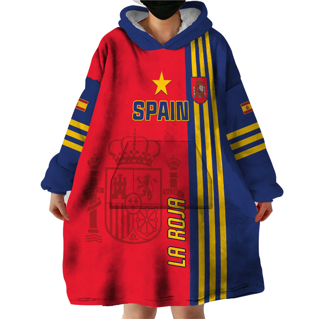 Custom Spain 2024 Football Wearable Blanket Hoodie La Roja Go Champions - Wonder Print Shop