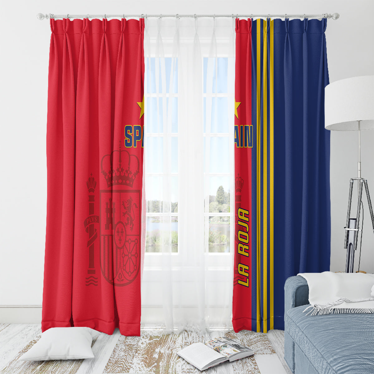 Spain 2024 Football Window Curtain La Roja Go Champions - Wonder Print Shop