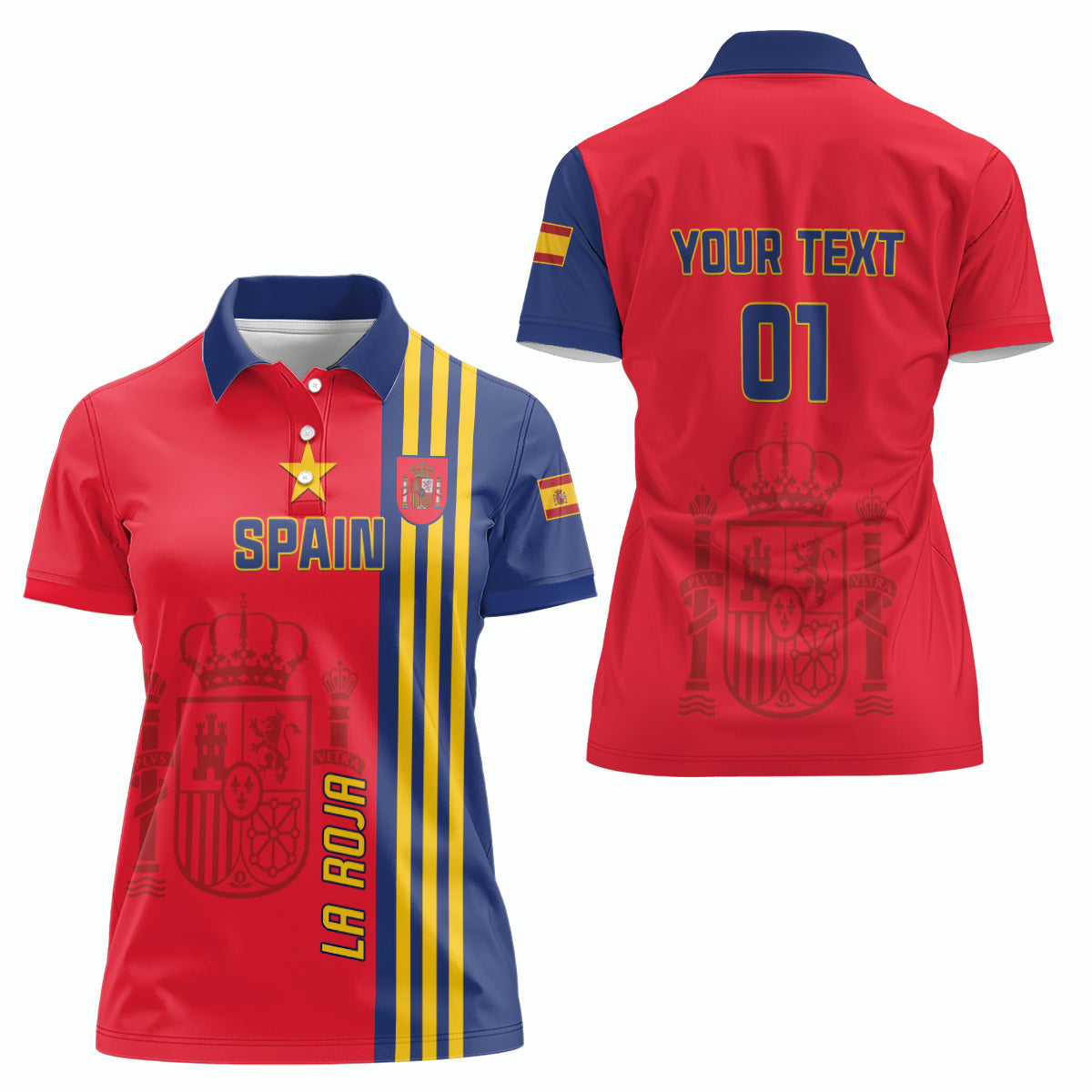 Custom Spain 2024 Football Women Polo Shirt La Roja Go Champions - Wonder Print Shop