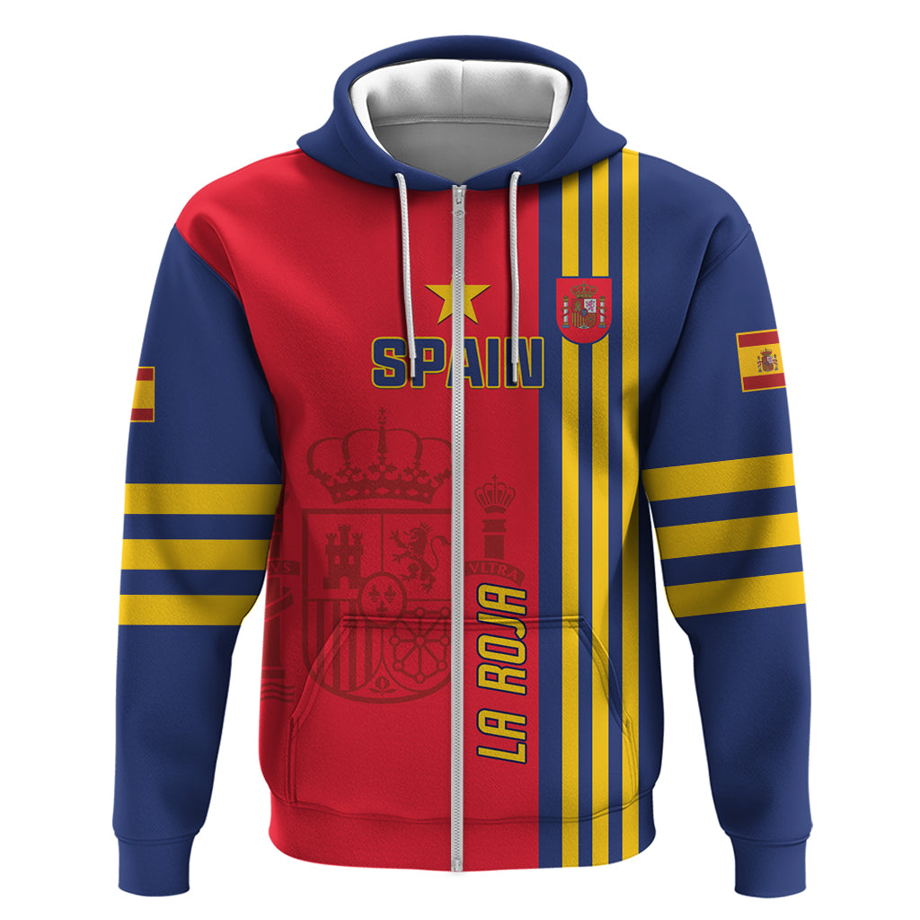 Custom Spain 2024 Football Zip Hoodie La Roja Go Champions