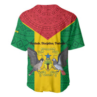 Sao Tome and Principe Independence Day Baseball Jersey Coat Of Arms Mix African Pattern - Wonder Print Shop