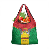 Sao Tome and Principe Independence Day Grocery Bag Coat Of Arms Mix African Pattern
