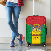 Sao Tome and Principe Independence Day Luggage Cover Coat Of Arms Mix African Pattern - Wonder Print Shop