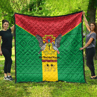 Sao Tome and Principe Independence Day Quilt Coat Of Arms Mix African Pattern - Wonder Print Shop