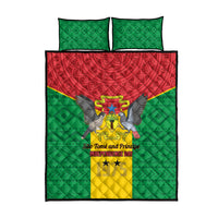 Sao Tome and Principe Independence Day Quilt Bed Set Coat Of Arms Mix African Pattern - Wonder Print Shop