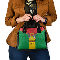Sao Tome and Principe Independence Day Shoulder Handbag Coat Of Arms Mix African Pattern