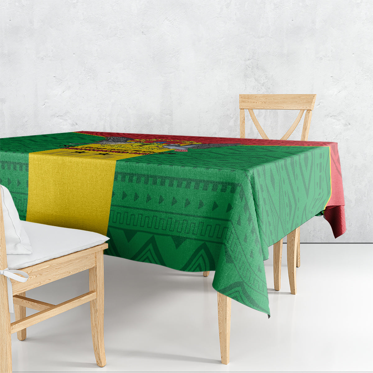 Sao Tome and Principe Independence Day Tablecloth Coat Of Arms Mix African Pattern - Wonder Print Shop