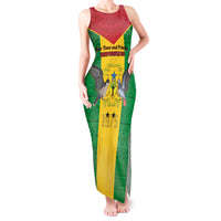 Sao Tome and Principe Independence Day Tank Maxi Dress Coat Of Arms Mix African Pattern - Wonder Print Shop