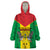 Sao Tome and Principe Independence Day Wearable Blanket Hoodie Coat Of Arms Mix African Pattern - Wonder Print Shop