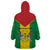 Sao Tome and Principe Independence Day Wearable Blanket Hoodie Coat Of Arms Mix African Pattern - Wonder Print Shop