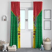 Sao Tome and Principe Independence Day Window Curtain Coat Of Arms Mix African Pattern - Wonder Print Shop