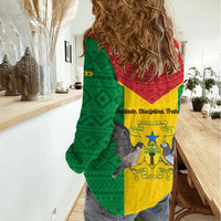 Sao Tome and Principe Independence Day Women Casual Shirt Coat Of Arms Mix African Pattern - Wonder Print Shop