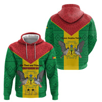 Sao Tome and Principe Independence Day Zip Hoodie Coat Of Arms Mix African Pattern - Wonder Print Shop
