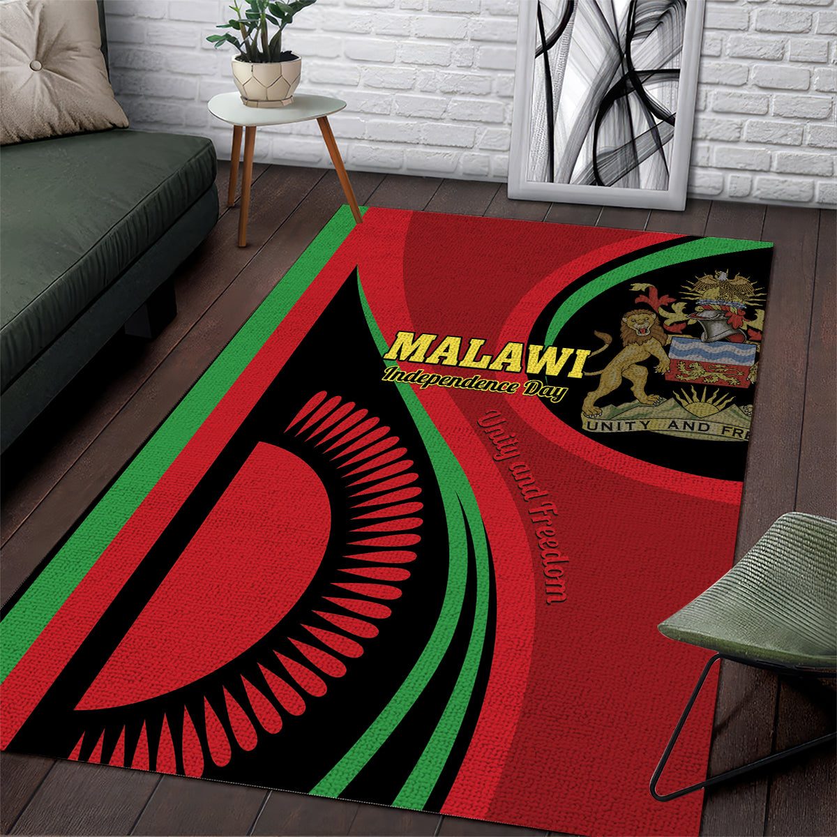 Malawi Independence Day Area Rug Unity and Freedom - Wonder Print Shop