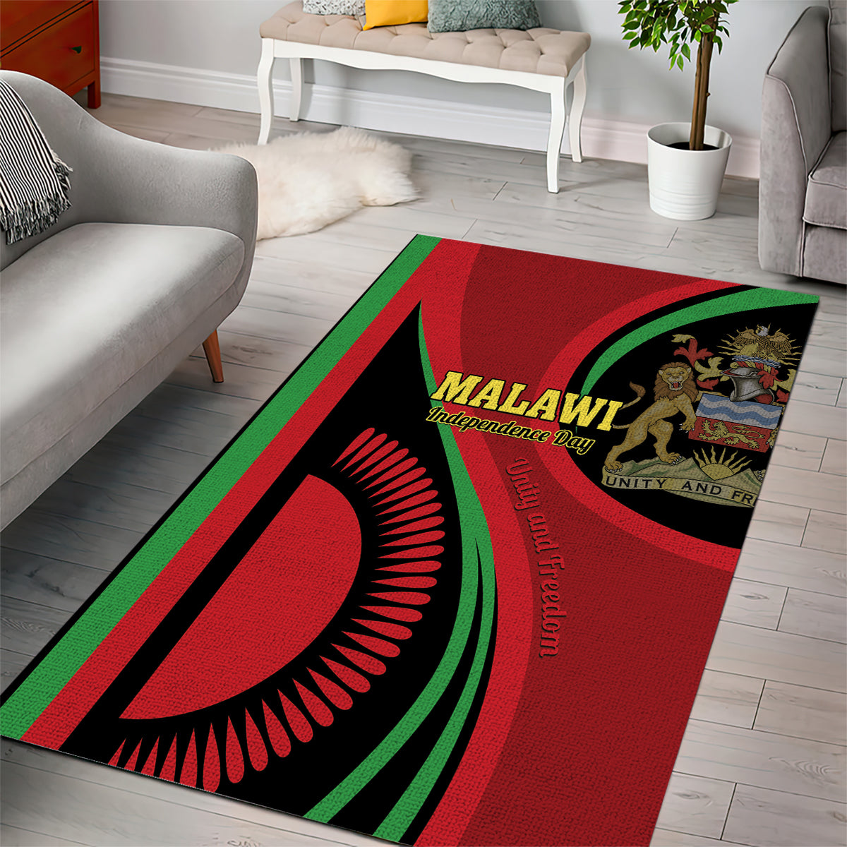Malawi Independence Day Area Rug Unity and Freedom - Wonder Print Shop