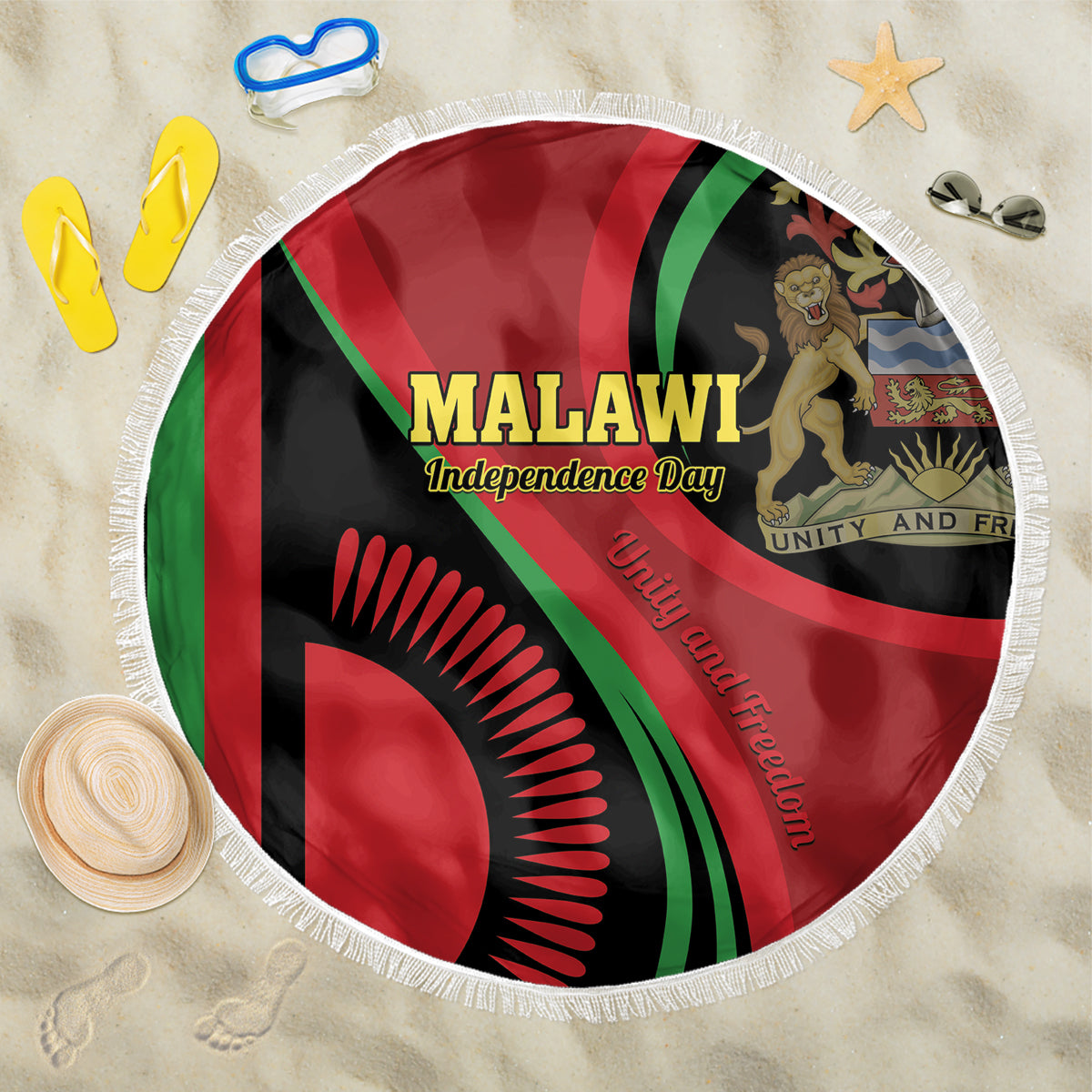 Malawi Independence Day Beach Blanket Unity and Freedom - Wonder Print Shop