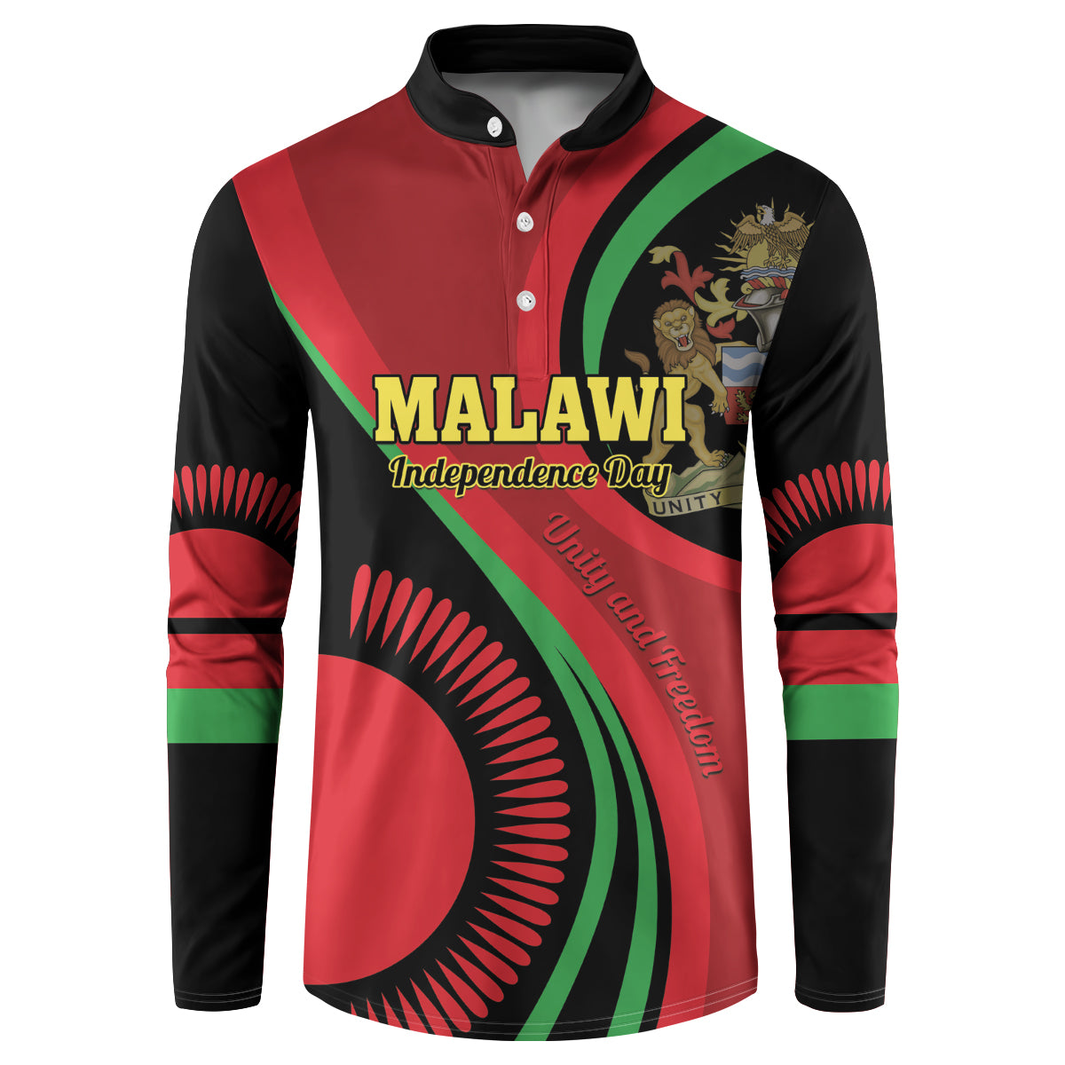 Malawi Independence Day Button Sweatshirt Unity and Freedom - Wonder Print Shop