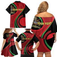 Malawi Independence Day Family Matching Off Shoulder Short Dress and Hawaiian Shirt Unity and Freedom - Wonder Print Shop