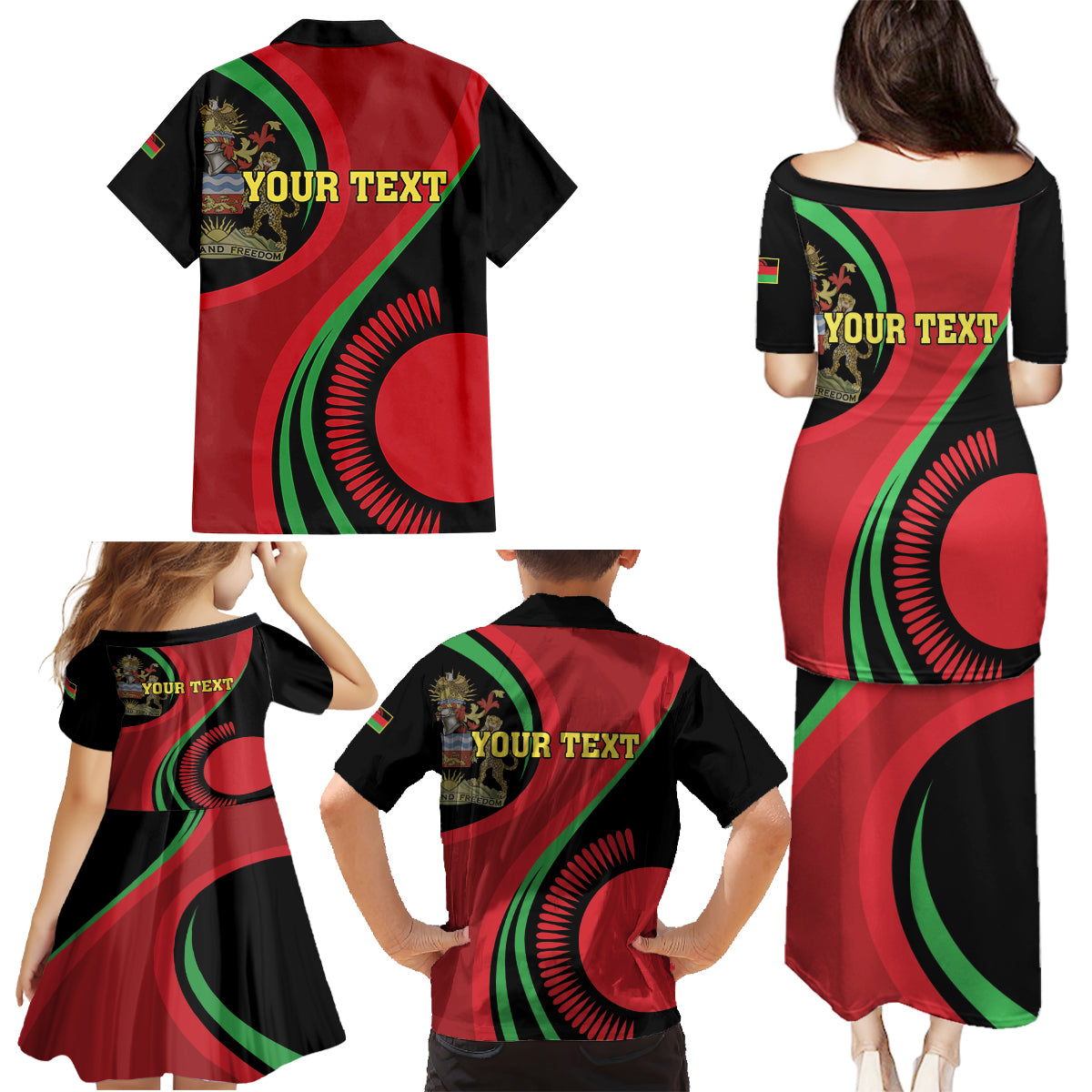 Malawi Independence Day Family Matching Puletasi and Hawaiian Shirt Unity and Freedom - Wonder Print Shop