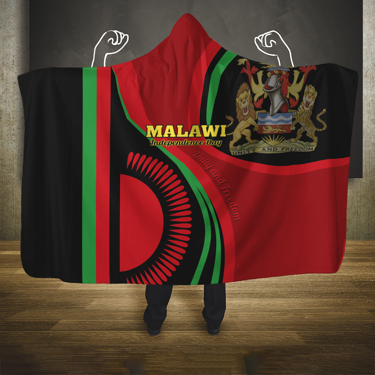 Malawi Independence Day Hooded Blanket Unity and Freedom