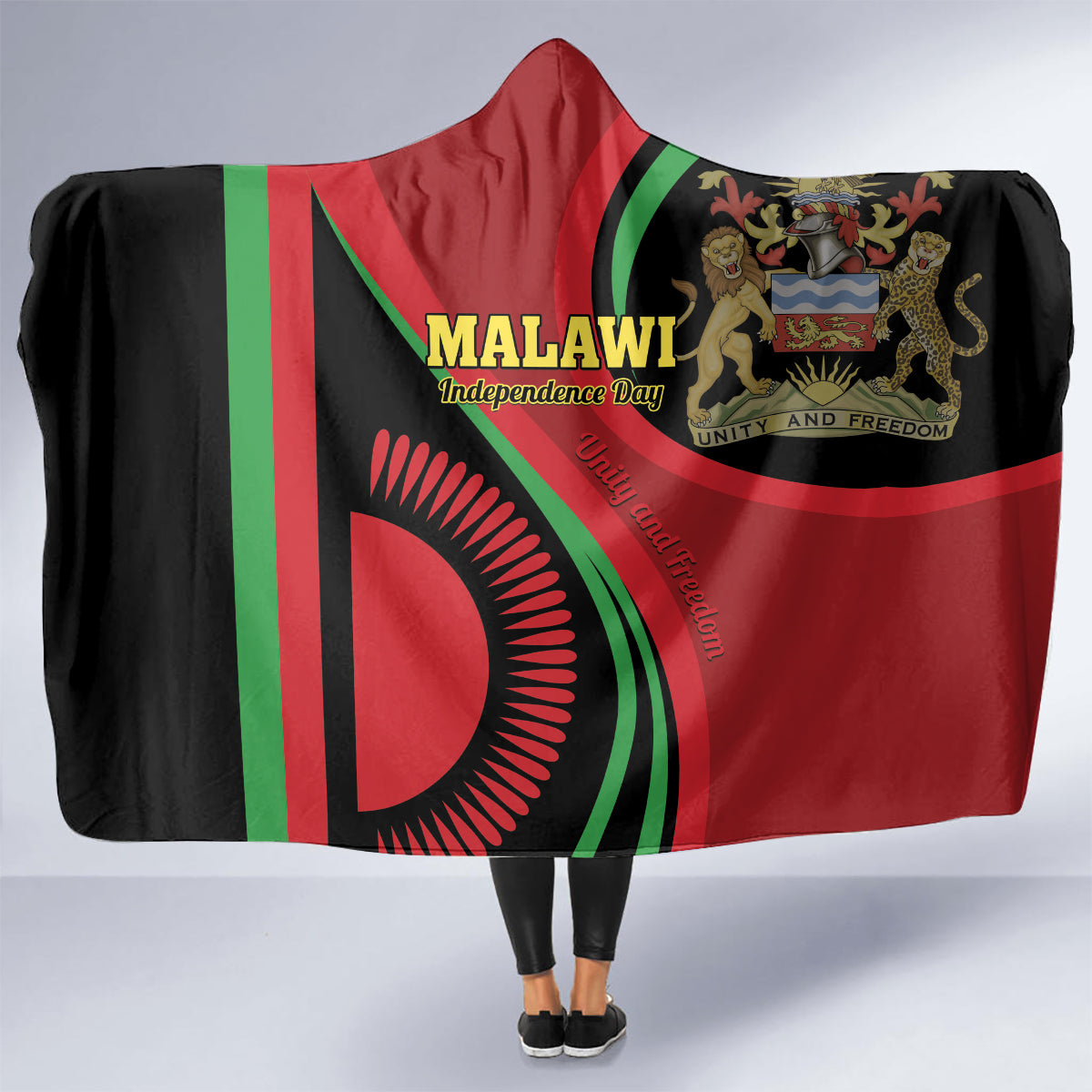 Malawi Independence Day Hooded Blanket Unity and Freedom